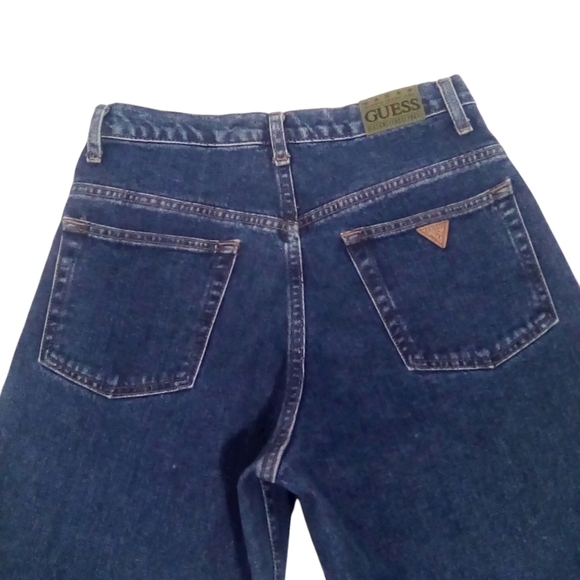 Guess Vintage Loose Fit High Waist Tapered Denim Jeans Classic Blue Size 29W 34L - Picture 5 of 5